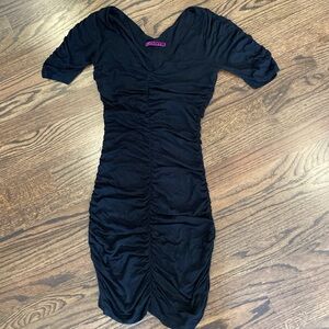 Velvet brand Black Ruched Midi Dress